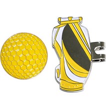 피스탑 골프 자석 클립 볼마커 골프공 + 캐디백 세트, 노랑