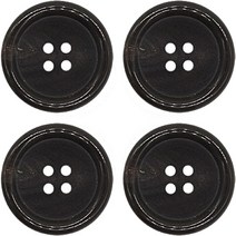 동대문단추왕 코트 정장 리얼 소뿔03 H12 단추 25mm, 4개, BK유광