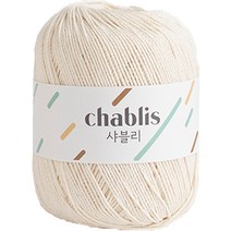 yarna 샤블리 면사 뜨개실, 101 화이트, 1개