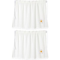 지앤와이 차량용 흡착 하얀 폼폼 햇빛가리개, 하얀꽃1, 2개