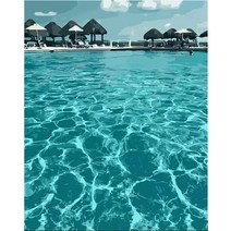 위메이크페인팅 DIY 명화그리기 40 x 50 cm, 에메랄드 물결