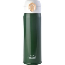 디유 비비드 스테인레스 원터치 2중 진공 보온 보냉병, 카키, 500ml