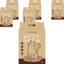 소미랑 프리미엄 고양이 압축 두부모래 가는입자, 7L, 6개, 복숭아향