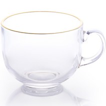 루이앤탑펠 홈카페 글라스 머그컵 500ml, 골드라인, 1개