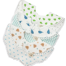 벨베이비 아기 양면 턱받이 3종 세트, D, 1세트