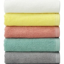 100%국내생산 타월톡톡 올타임 호텔수건 140g 30수 면사 5종 세트, 민트 피치 그레이 옐로우 화이트, 5장