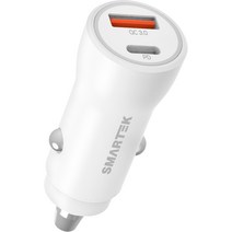 스마텍 MAX 2포트 차량용 고속 충전기 38W, SCC-PD20, 화이트