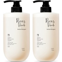살림백서 라이스 앤 허브 주방세제 석류향, 2개, 750ml