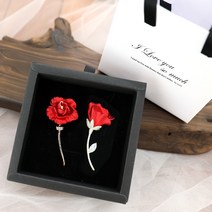 조아트 어버이날 카네이션 브로치 2종 + 핸들케이스 세트, 로맨틱큐빅 레드, 로맨틱큐빅 레드