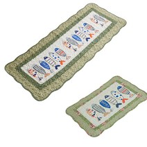 바이데코 순면 워싱 발매트 + 주방매트 세트, 컬러피쉬
