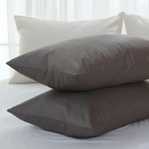 지베딩 순면 바이오 로하스 베개커버 2p + 베개솜 2p, 다크브라운