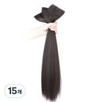 뿌이뿌이가발 붙임머리 부분 생머리 피스가발 60cm, 다크브라운, 15개