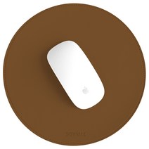 소이믹스 가죽 마우스패드 써클 SOL5C, 카멜브라운, 1개