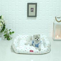 두기펫 반려동물 쿨 인견 방석, 아이스크림화이트