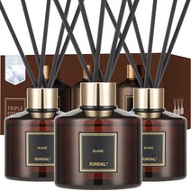 쿤달 퍼퓸 디퓨저 200ml 3개 + 섬유스틱 15개 세트, 블랑향