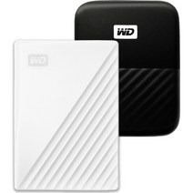 WD My Passport 휴대용 외장하드 + 파우치, 2TB, 화이트