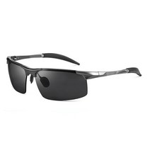 오클랜즈 프리미엄 편광 패션 스포츠 선글라스 P8170, 그레이 프레임 + 블랙 렌즈