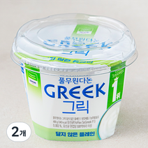 풀무원다논 그릭 달지않은 플레인 요거트, 2개, 400g