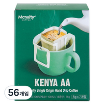 맥널티 케냐 AA 핸드드립 원두커피, 8g, 7개입, 8개