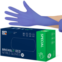 브릭글로 생분해성 에코 니트릴장갑, 오션블루, 중(M), 1개