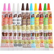 홈베이킹 만드는 초코렛 데코펜 5종 + 다크 2p + 화이트 2p + 핑크 2p, 1세트