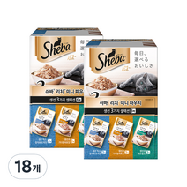 쉬바 고양이 미니 주식 파우치 35g 3종 x 2p 2세트, 생선, 18개