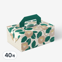 동백꽃 핸들 포장박스 20 x 13.5 x 9 cm, 혼합색상, 40개