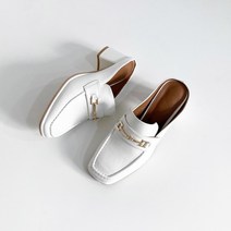 여성용 MI 노벨 골드체인 홀스빗 블로퍼 뮬 7cm