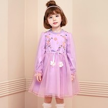 월튼키즈 여아용 플라워 샤샤 원피스