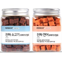 페페로니 반려견간식 오메가3 져키 연어 180g   소고기 180g, 1세트