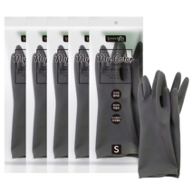 명진 마이컬러 고무장갑 S, 그레이, 5개