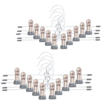 마켓파이브 MK 논슬립 집게 치마 바지걸이, 그레이, 10개