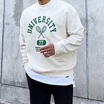 파이브라지 빅사이즈 유니버시티 테니스 나염 쭈리 오버핏 맨투맨