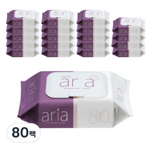 아리아 마운틴큐 물티슈 캡형, 80매, 80팩