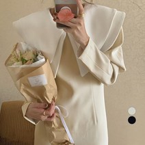 비비에모 이중 빅카라 우아한 라인 긴팔 롱 원피스 00598