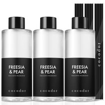 코코도르 리필액 + 리드스틱 5p, 프리지아 앤 페어, 200ml, 3개
