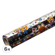 위드 뽀로로 증착롤 포장지 중 37.5cm x 12m, 실버, 6개