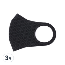 퍼핏 반영구 항균 쿠션 퍼프 마스크 소, 1개입, 3개, 블랙패턴