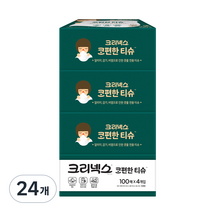 크리넥스 코편한 각티슈 1겹, 100개입, 24개