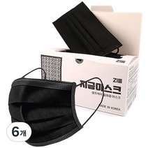 지금 4중 셀프케어 일회용 덴탈 마스크 대형, 50개입, 6개, 블랙