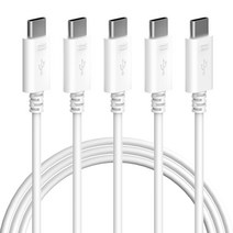 밸류엠 60W CtoC 초고속 충전 케이블 5개입, 화이트