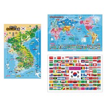 소 퍼즐 우리나라   세계지도   세계의 국기 세트, 지원출판