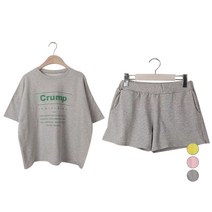 클릭앤미 여성용 크럼블 반팔 트레이닝 상하의 세트