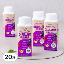비락 유기가공식품 인증 야채사랑 비트포도, 180ml, 20개