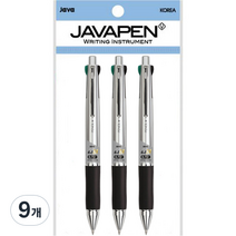 자바펜 제트4+1M 멀티펜 0.7mm, 메탈실버, 9개