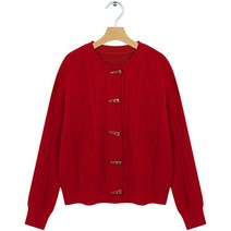 비엔엑스 여성용 지그재그 꽈배기 가디건