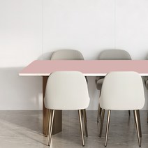 어나더 양면 가죽 방수 식탁보 모서리라운딩5mm, 80 x 160 cm, 핑크 + 진핑크