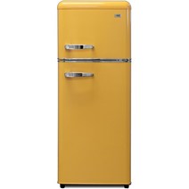 하이얼 레트로 스타일 냉장고 방문설치, 옐로우, HRT118MDY