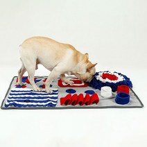 멍지 강아지 빨강파랑 노즈워크 훈련 담요 스너플 매트 75 x 50 cm, 그레이, 1개
