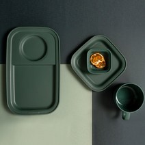 나인웨어 올디너리 테이블 시리즈 브런치세트, 빈티지그린, 1세트, 브런치 테이블 + 스프컵 + 소스볼 + 사각접시